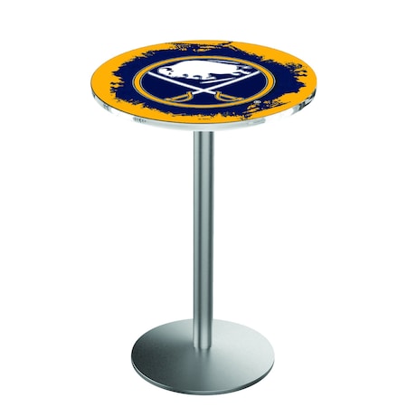 Holland Bar Stool Co 36" Stainless Steel Buffalo Sabres Pub Table L214S3628BufSab